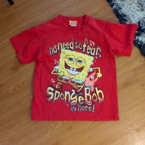 Nickelodeon SpongeBob Graphic Tee - Red with Yellow Print